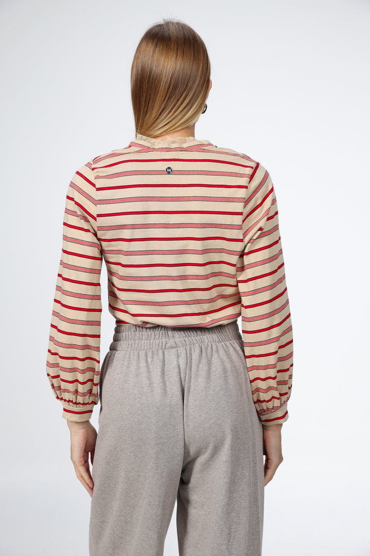 Marry Cream Striped Shirt