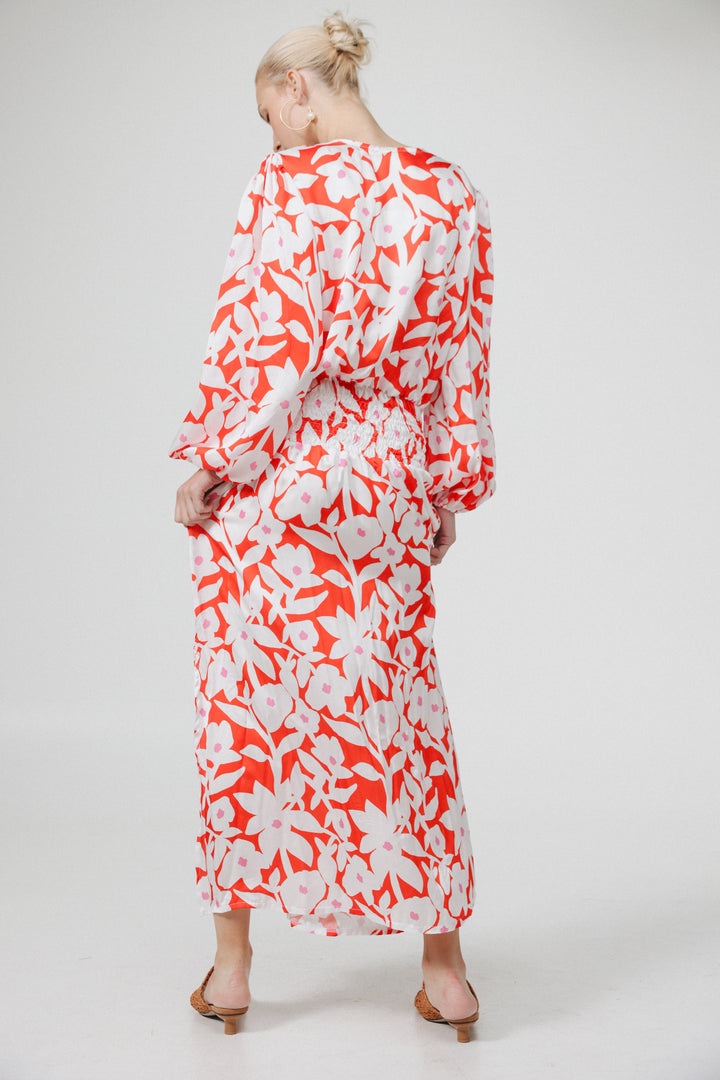 Floral Padded Maxi Dress