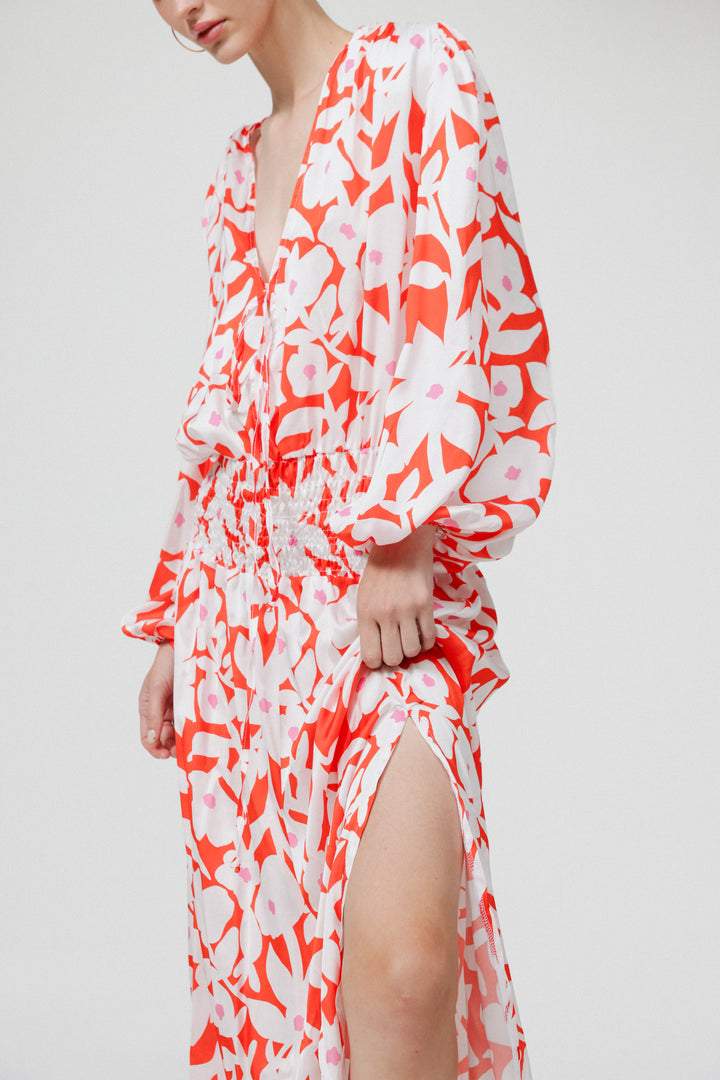 Floral Padded Maxi Dress