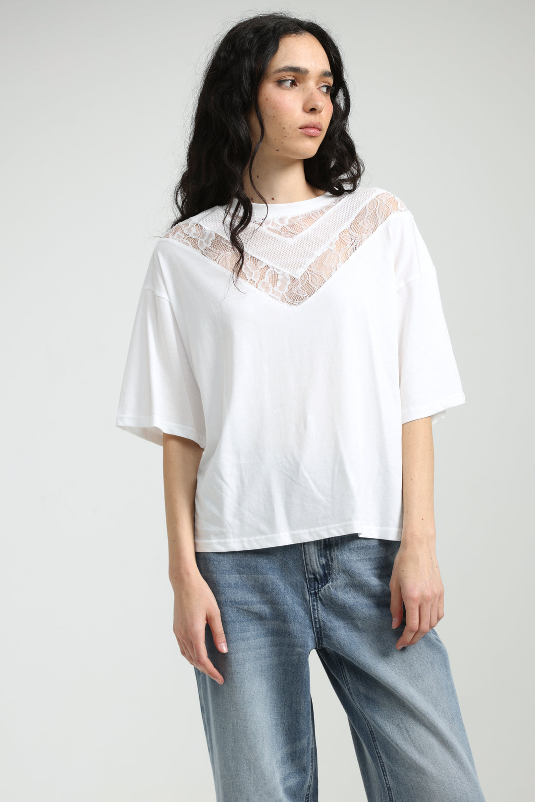 Lace White T-Shirt