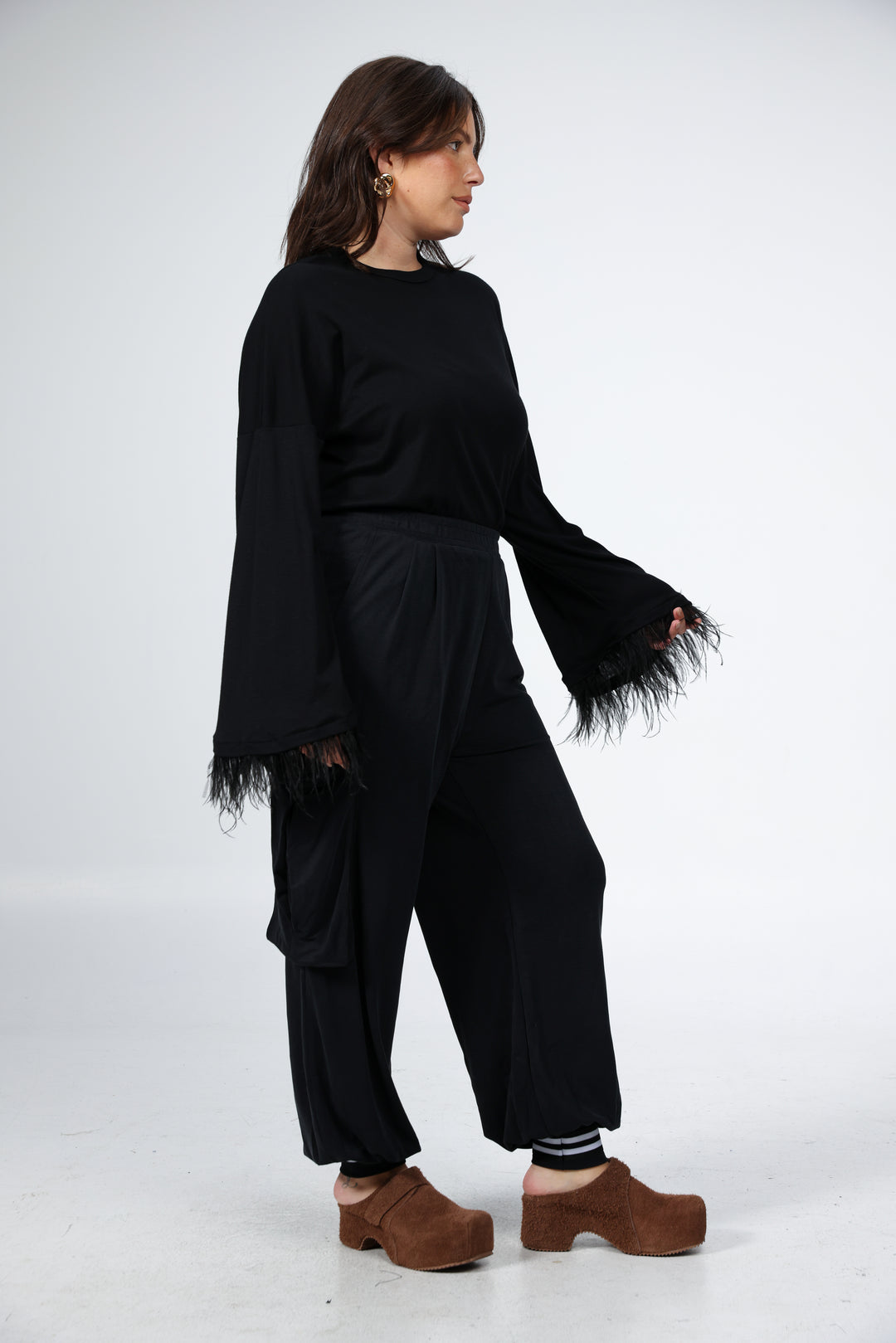 Boyfriend Black Feathers Shirt