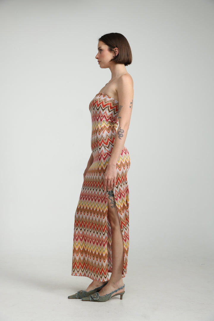 Zigzag Strapless Dress