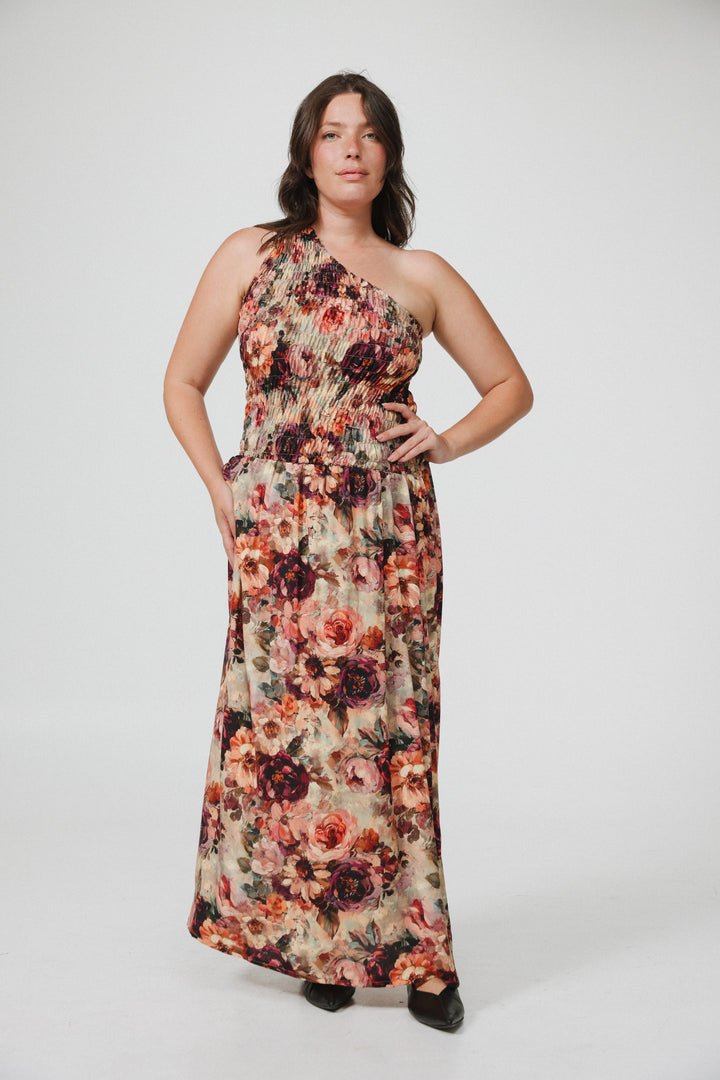 Wonder White Dots One Shoulder Dress