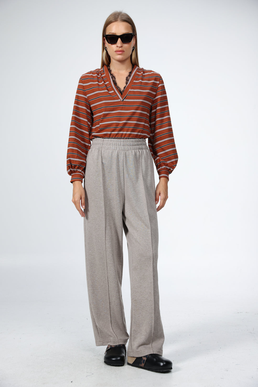 Marry Brown Striped Shirt