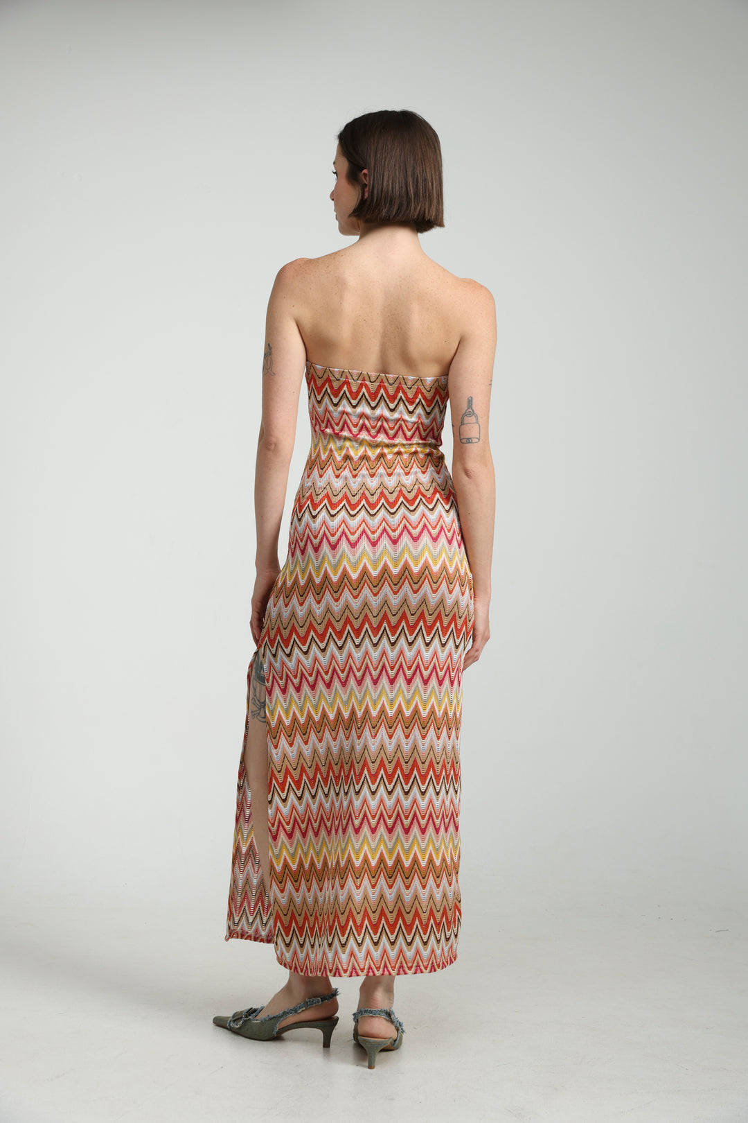 Zigzag Strapless Dress