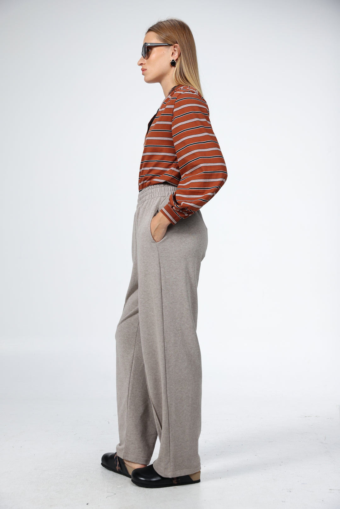 Marry Brown Striped Shirt