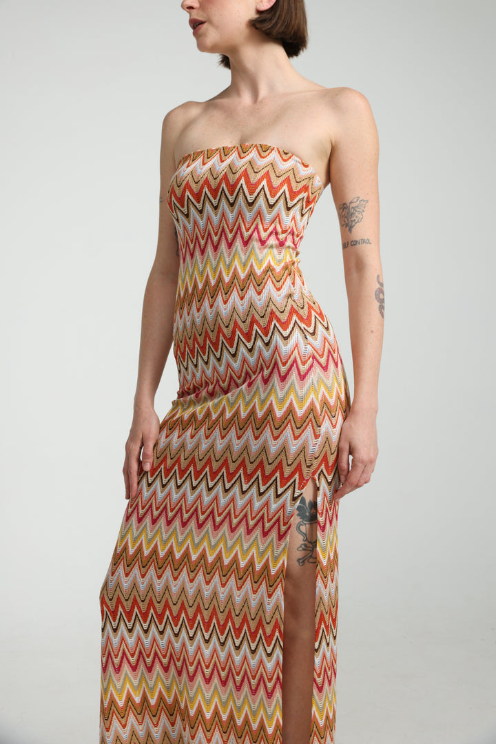Zigzag Strapless Dress