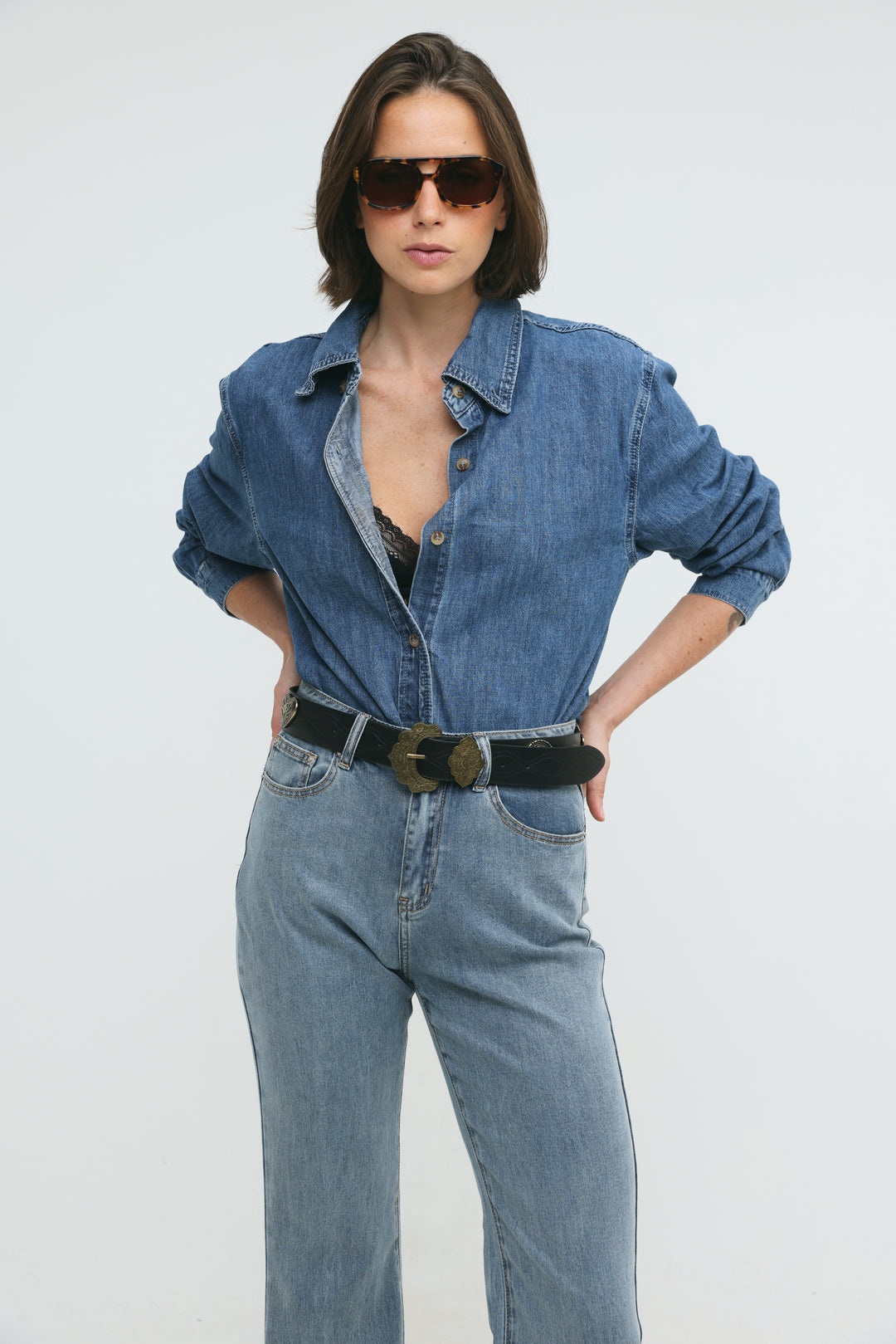 Leo Blue Denim Buttoned Shirt
