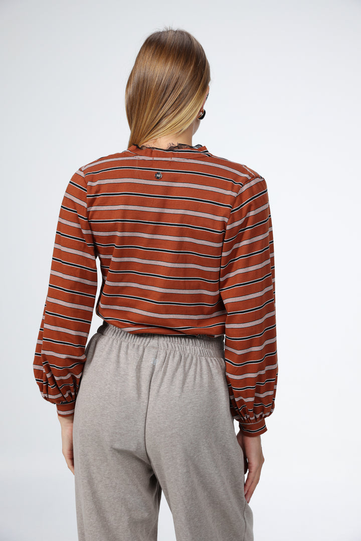 Marry Brown Striped Shirt