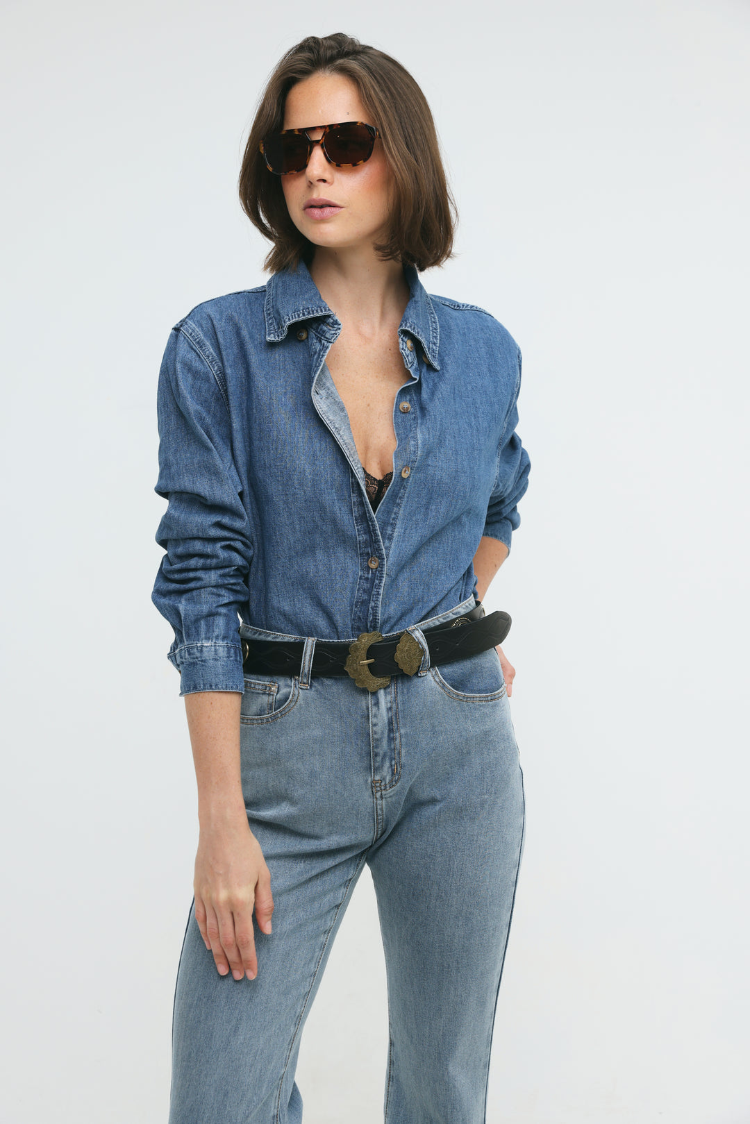 Leo Blue Denim Buttoned Shirt