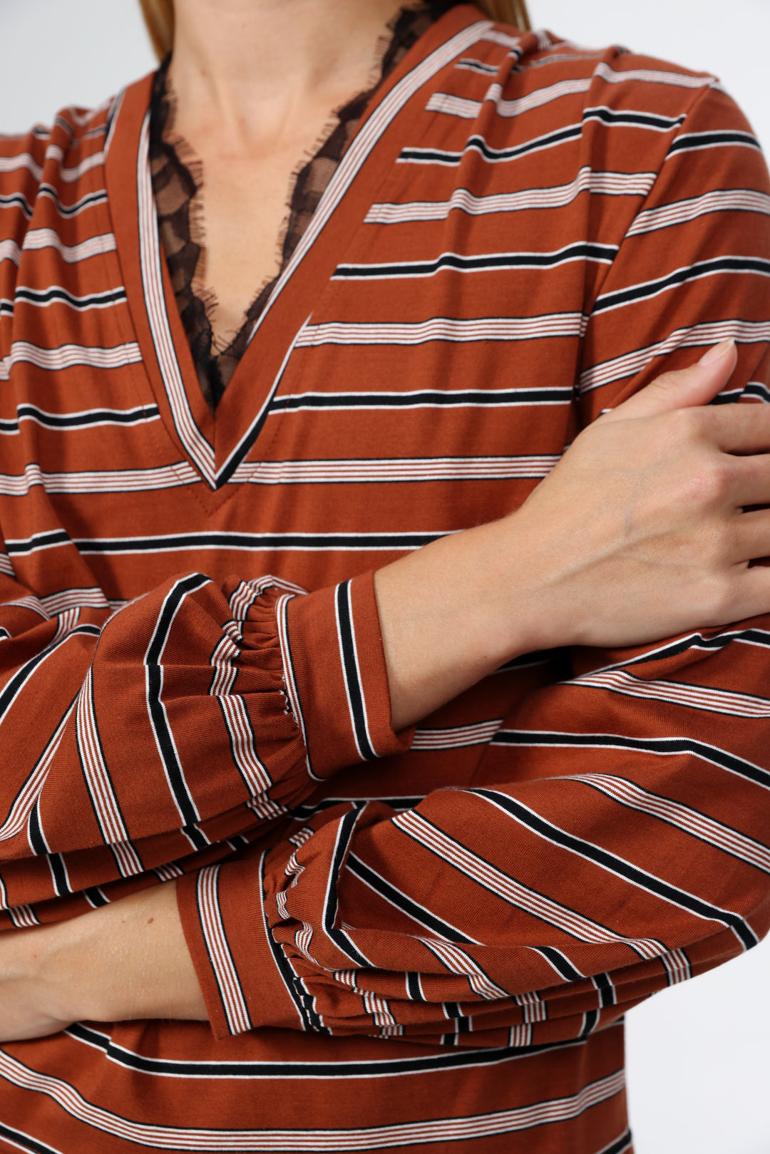 Marry Brown Striped Shirt