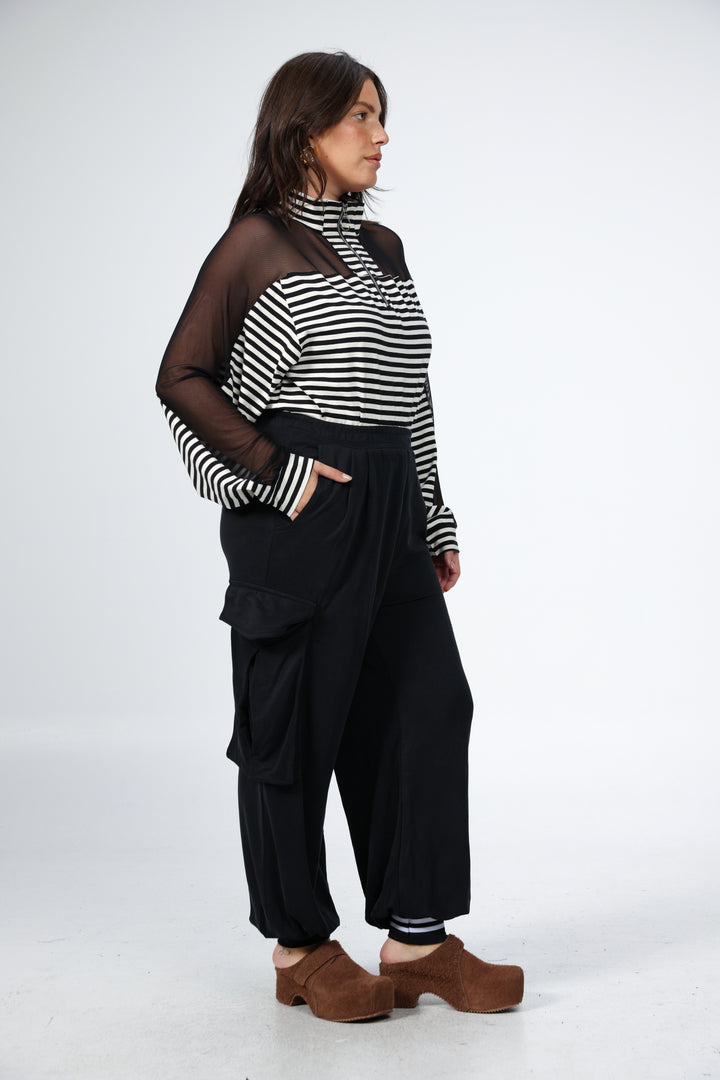 Adam Brown Stripes Mesh Polo