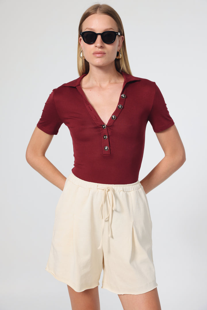 Reality Wine Polo Bodysuit