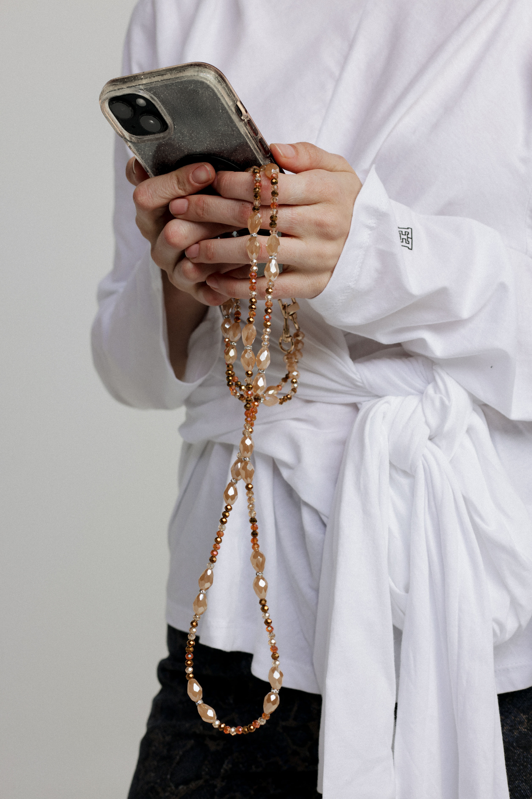 Golden Beads Phone Strap