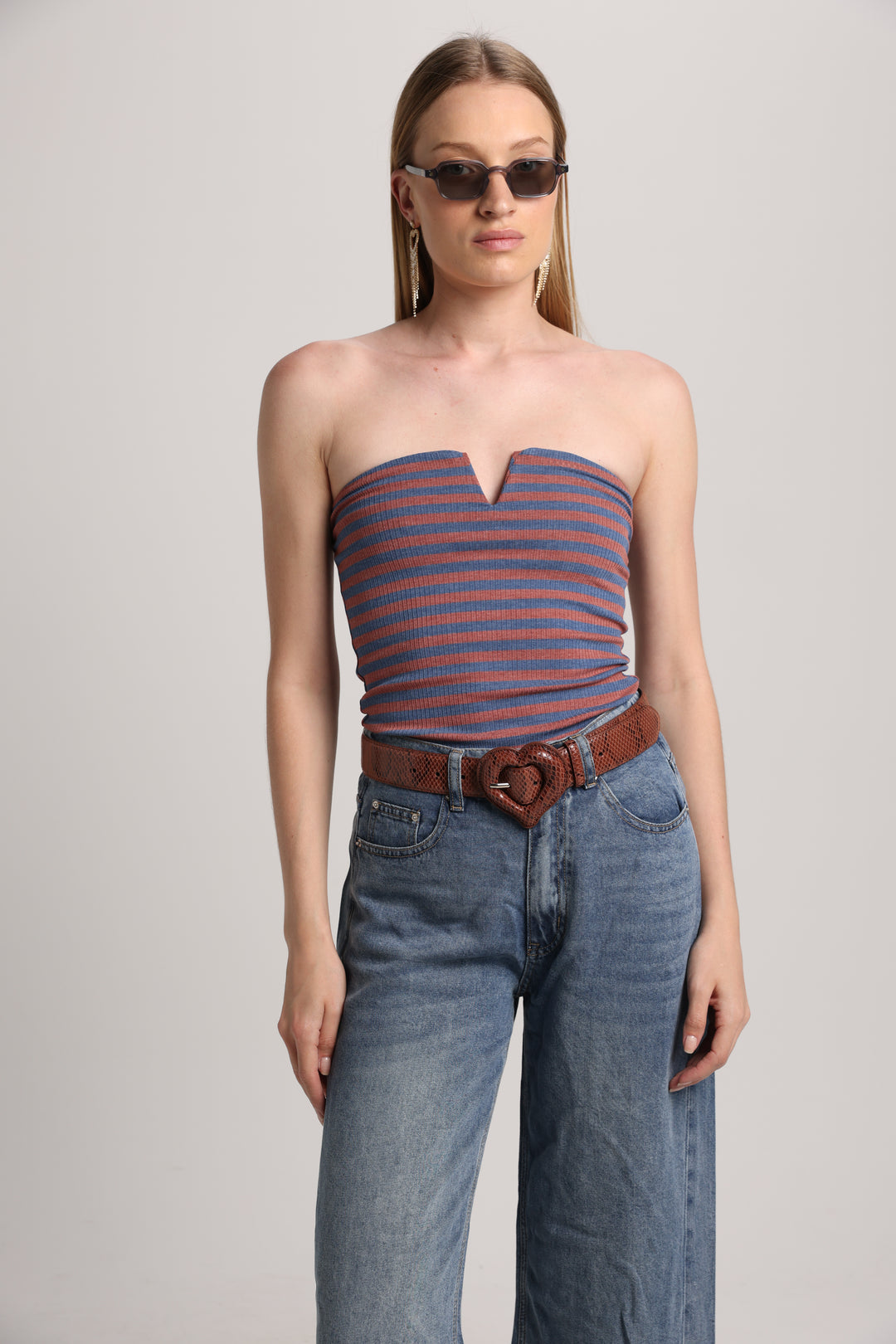 Fantasy Navy Stripes V Top