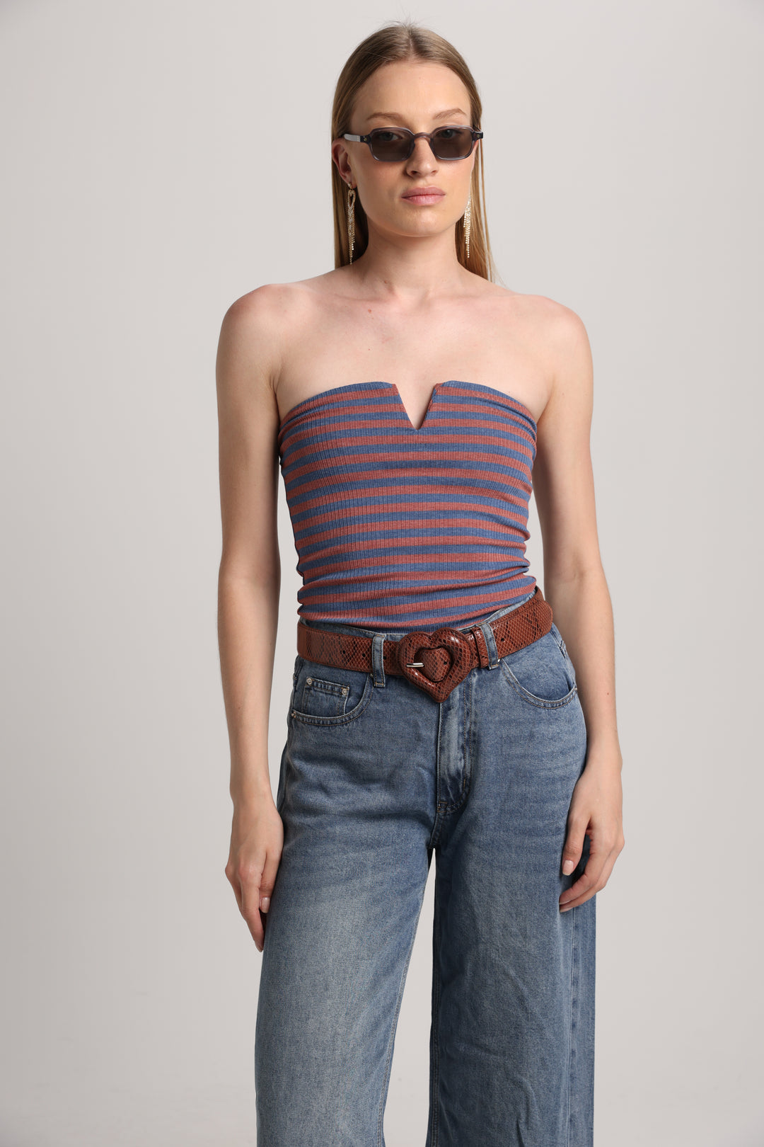 Fantasy Navy Stripes V Top