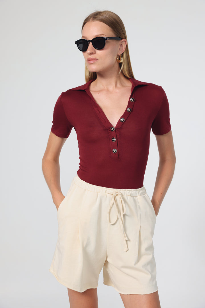 Reality Wine Polo Bodysuit