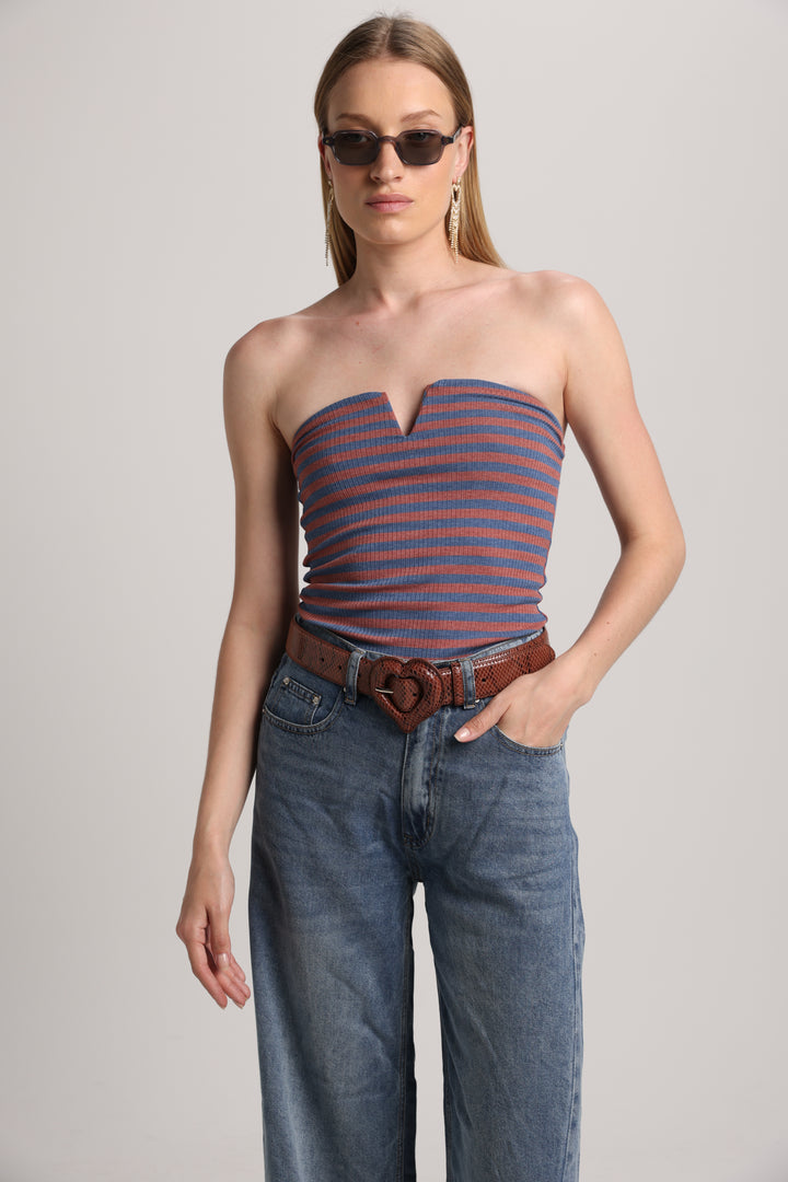 Fantasy Navy Stripes V Top