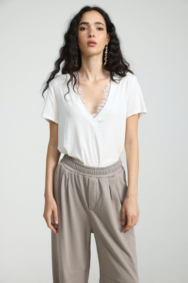 Mystery Cream Rib T-Shirt