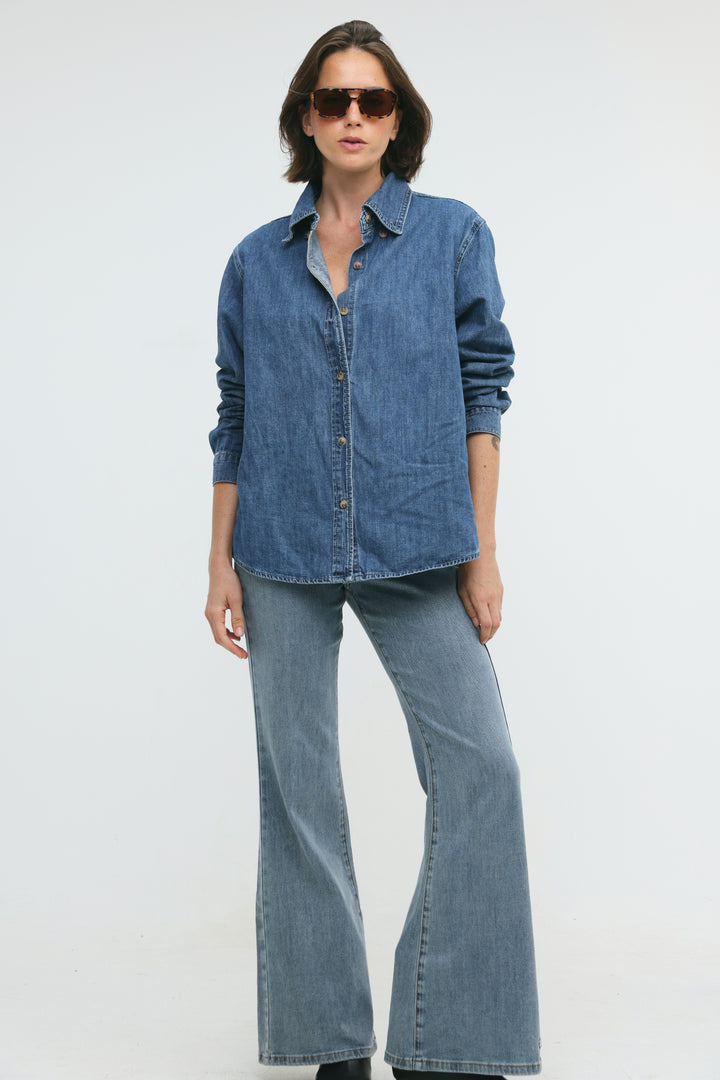 Leo Blue Denim Buttoned Shirt