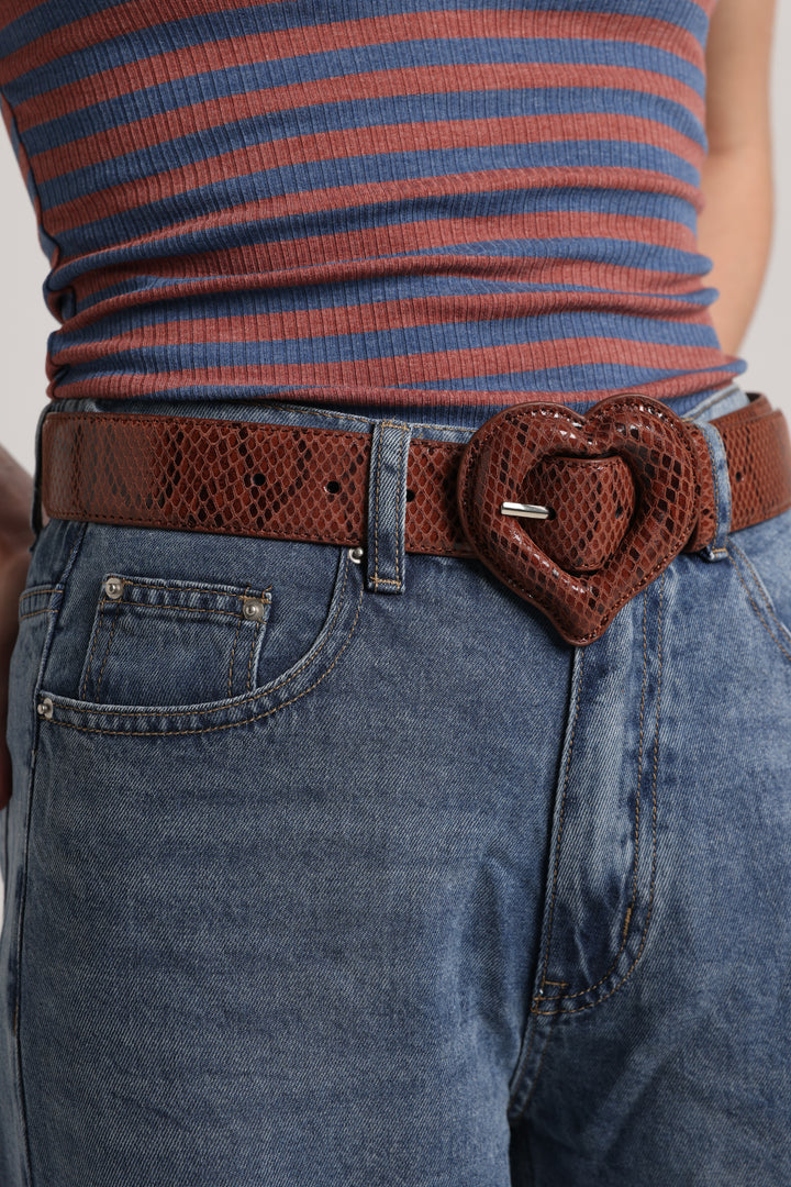 Leather Heart Brown Belt