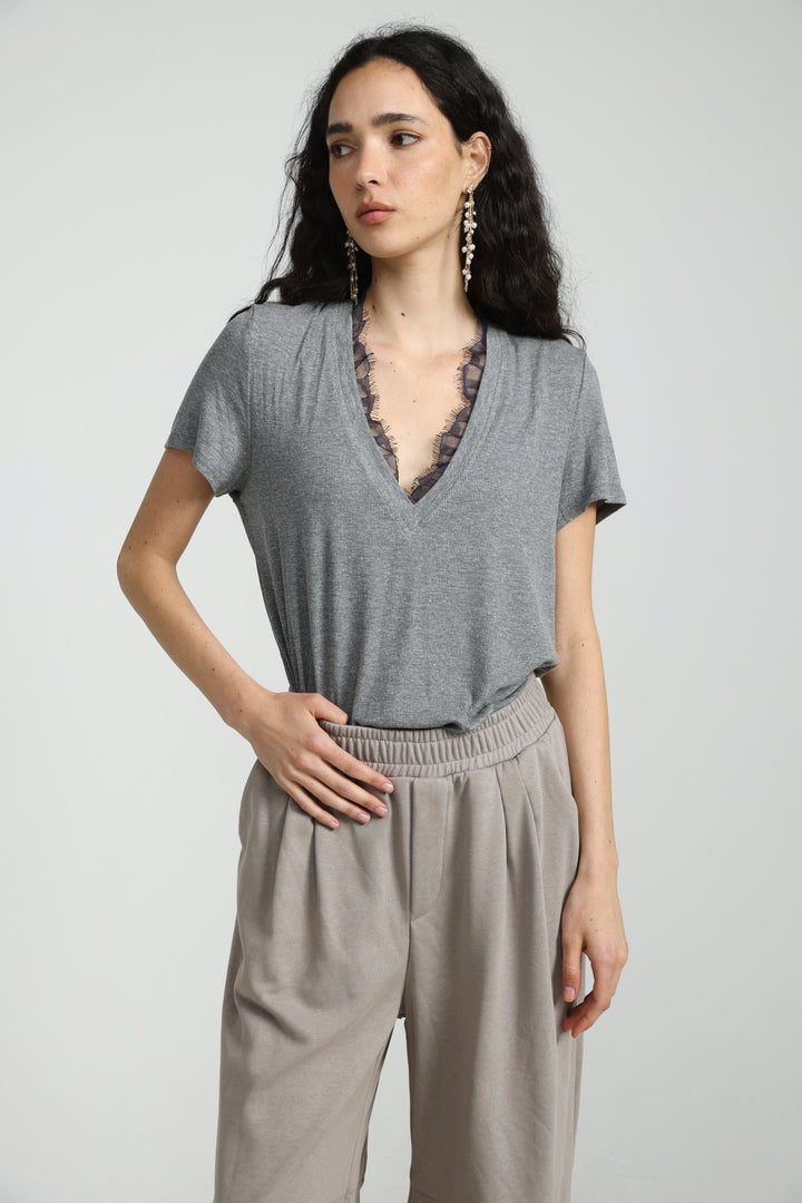 Mystery Grey Rib T-Shirt