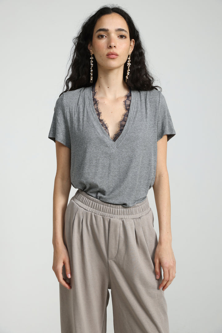 Mystery Grey Rib T-Shirt