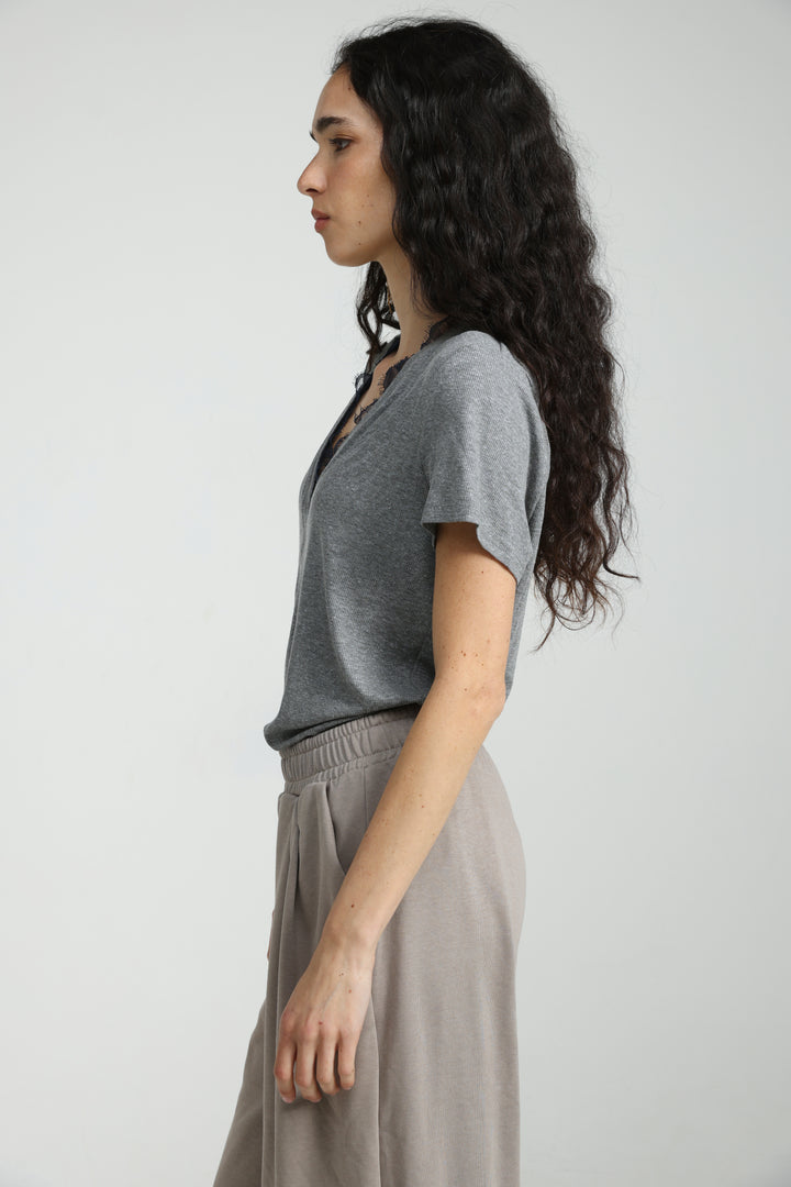 Mystery Grey Rib T-Shirt