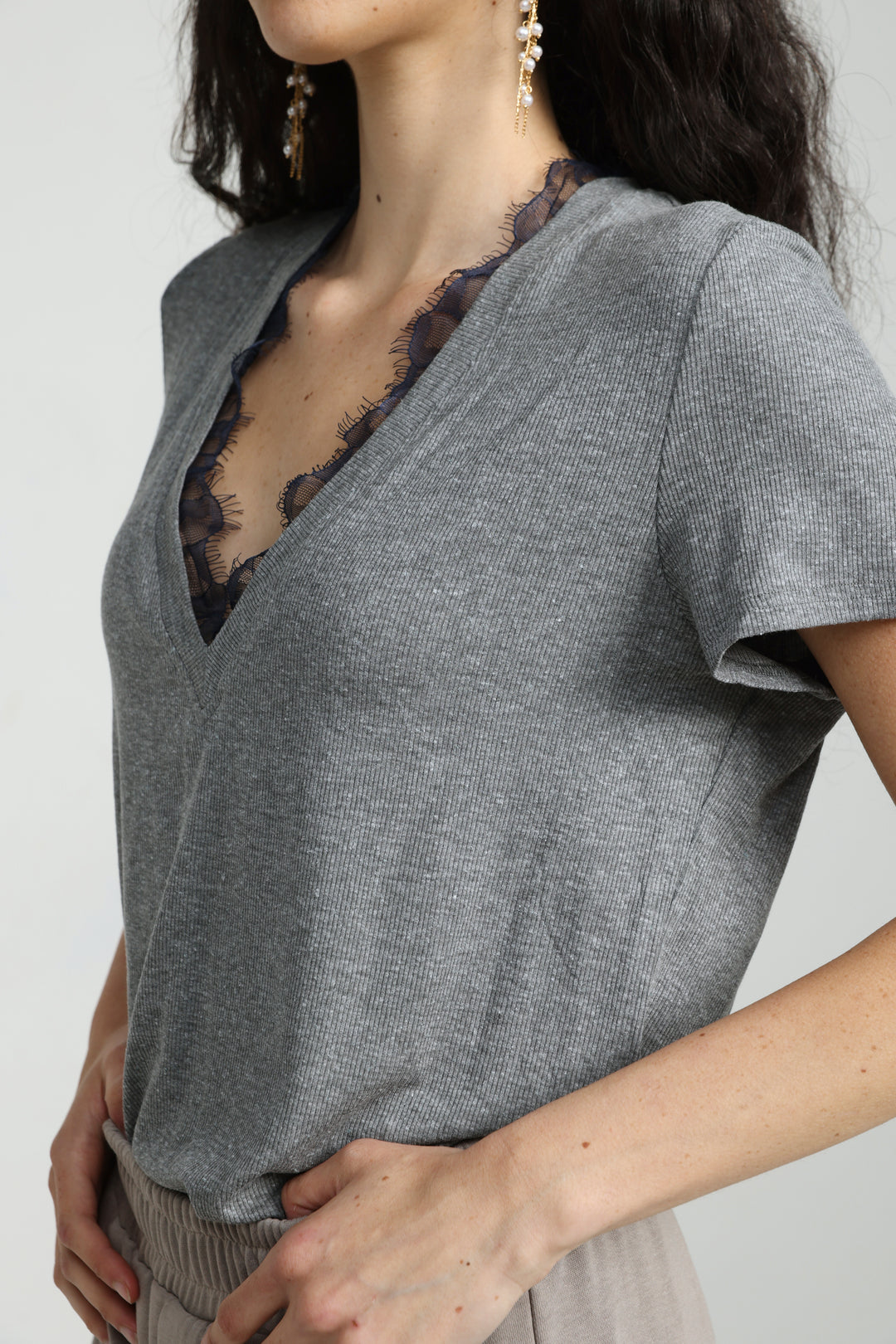 Mystery Grey Rib T-Shirt