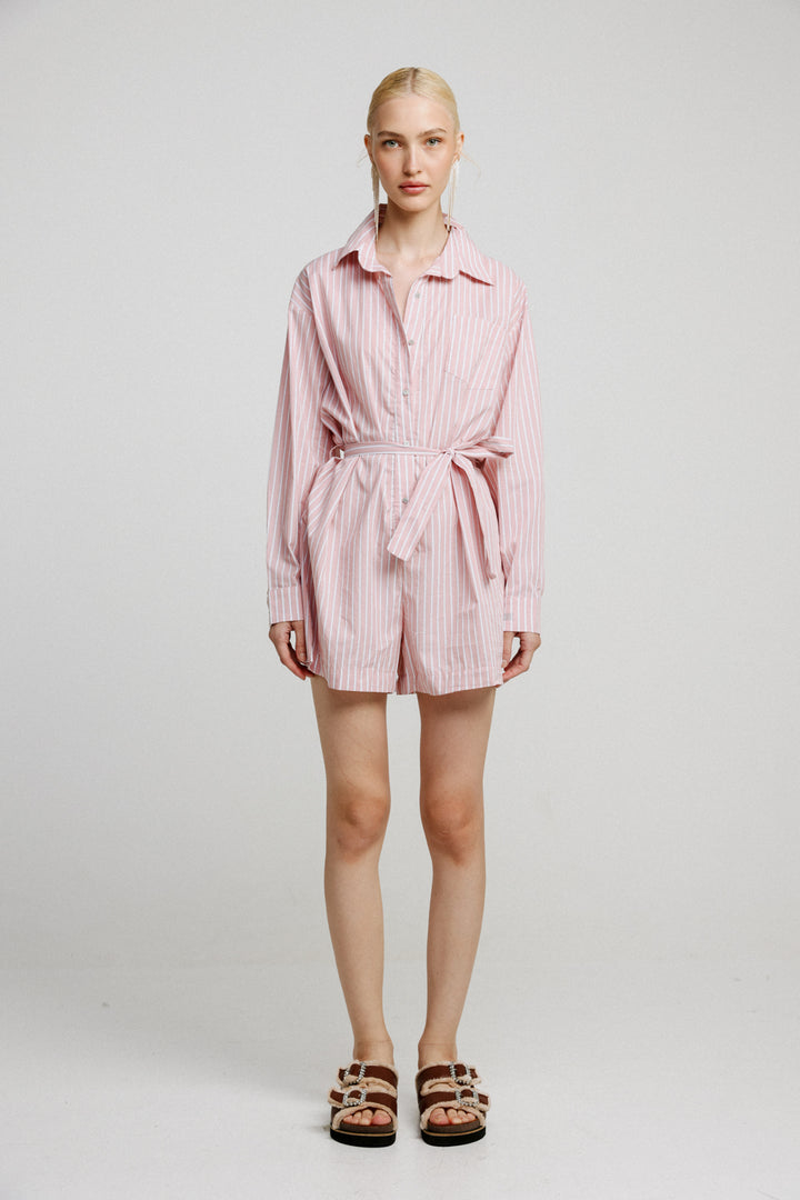 Be First Pink Striped Jumpsuit