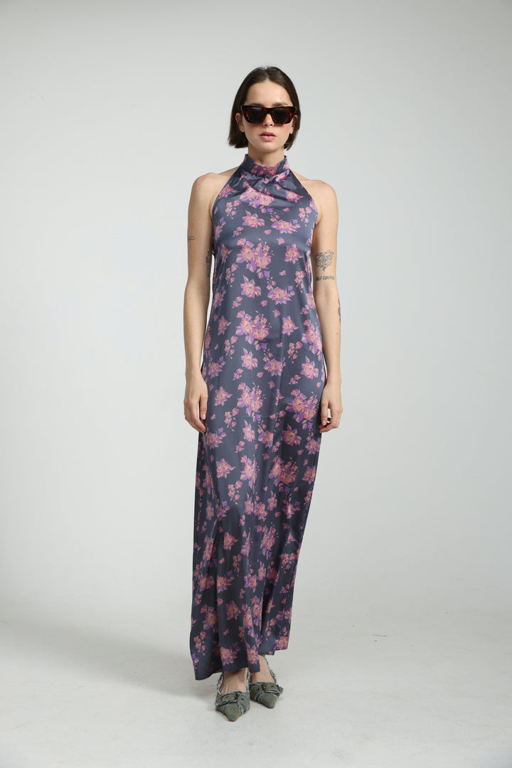 Purple Floral Maxi Dress