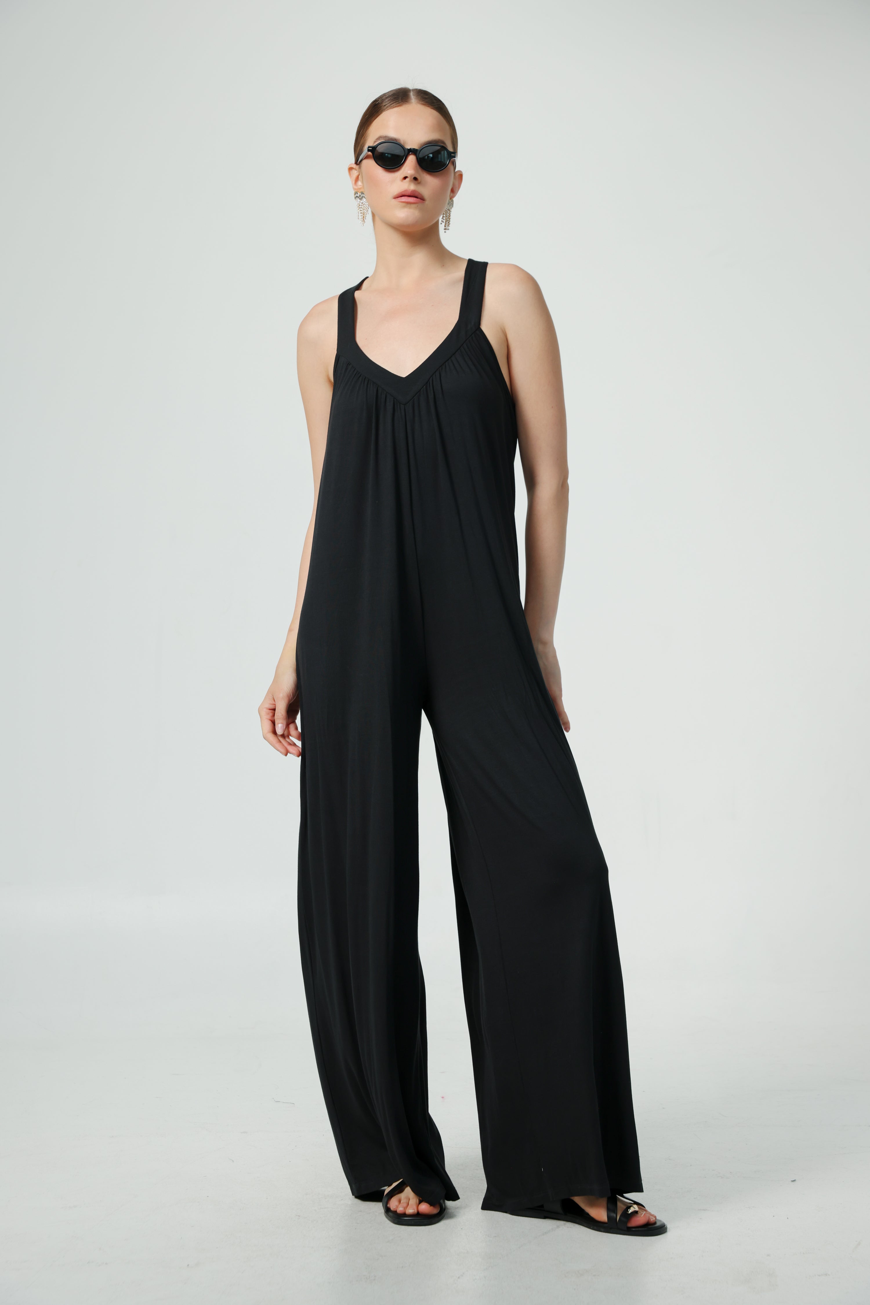Seea Swami's Playsuit Black 新品Ｓ　希少ロンハーマン Women Casual 1 Piece Jumpsuit Summer Smocked Top Adjustable