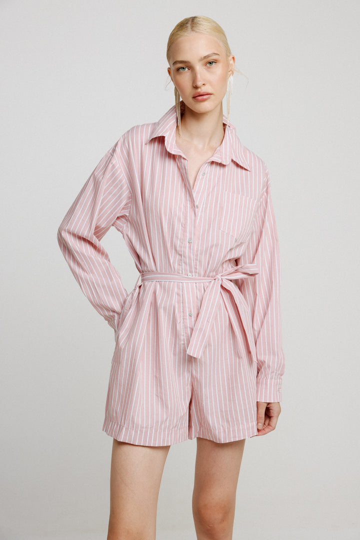 Be First Pink Striped Jumpsuit