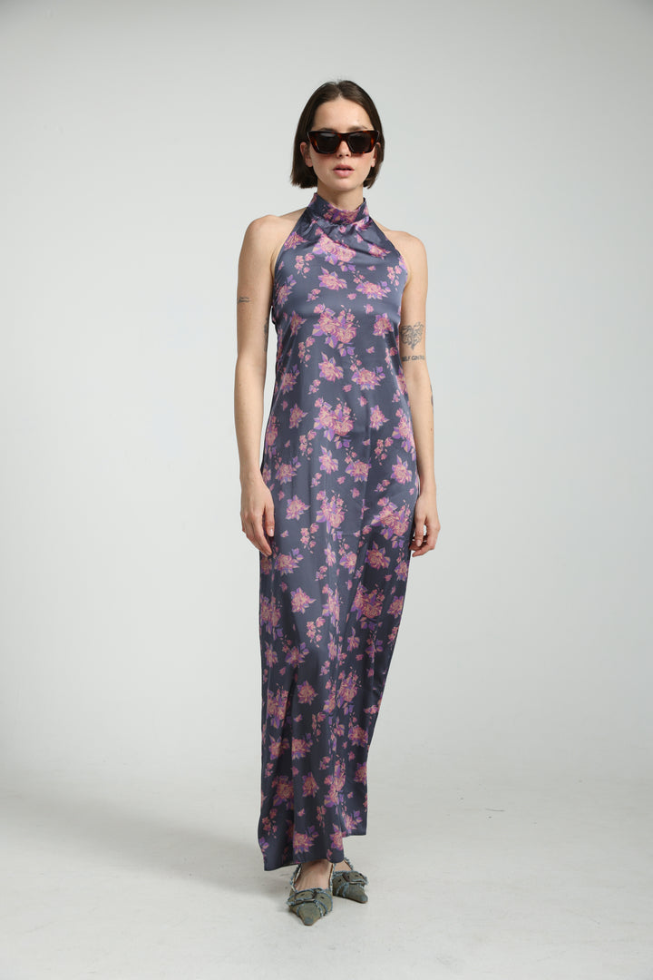 Purple Floral Maxi Dress