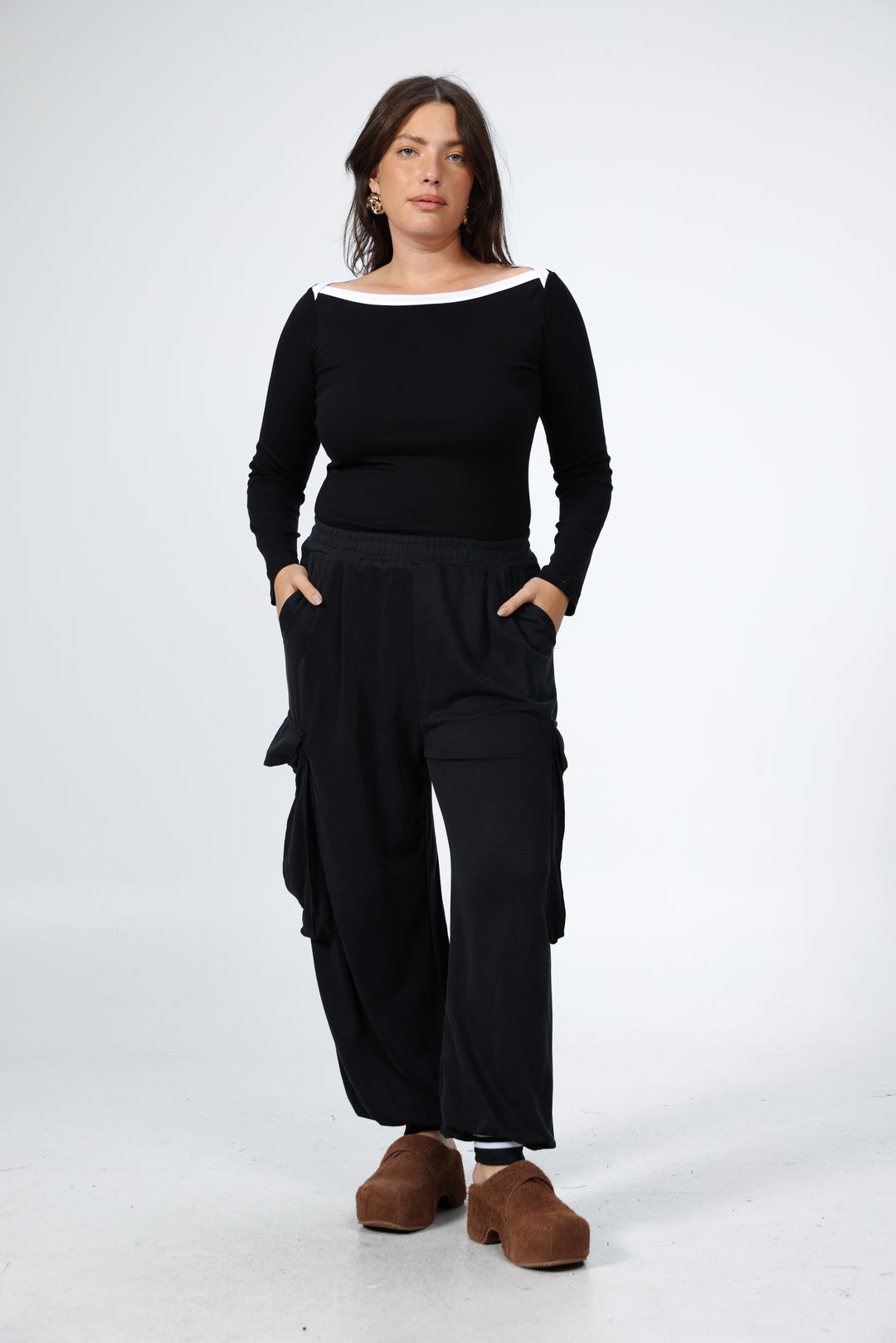 Still Black Off Shoulder Shirt