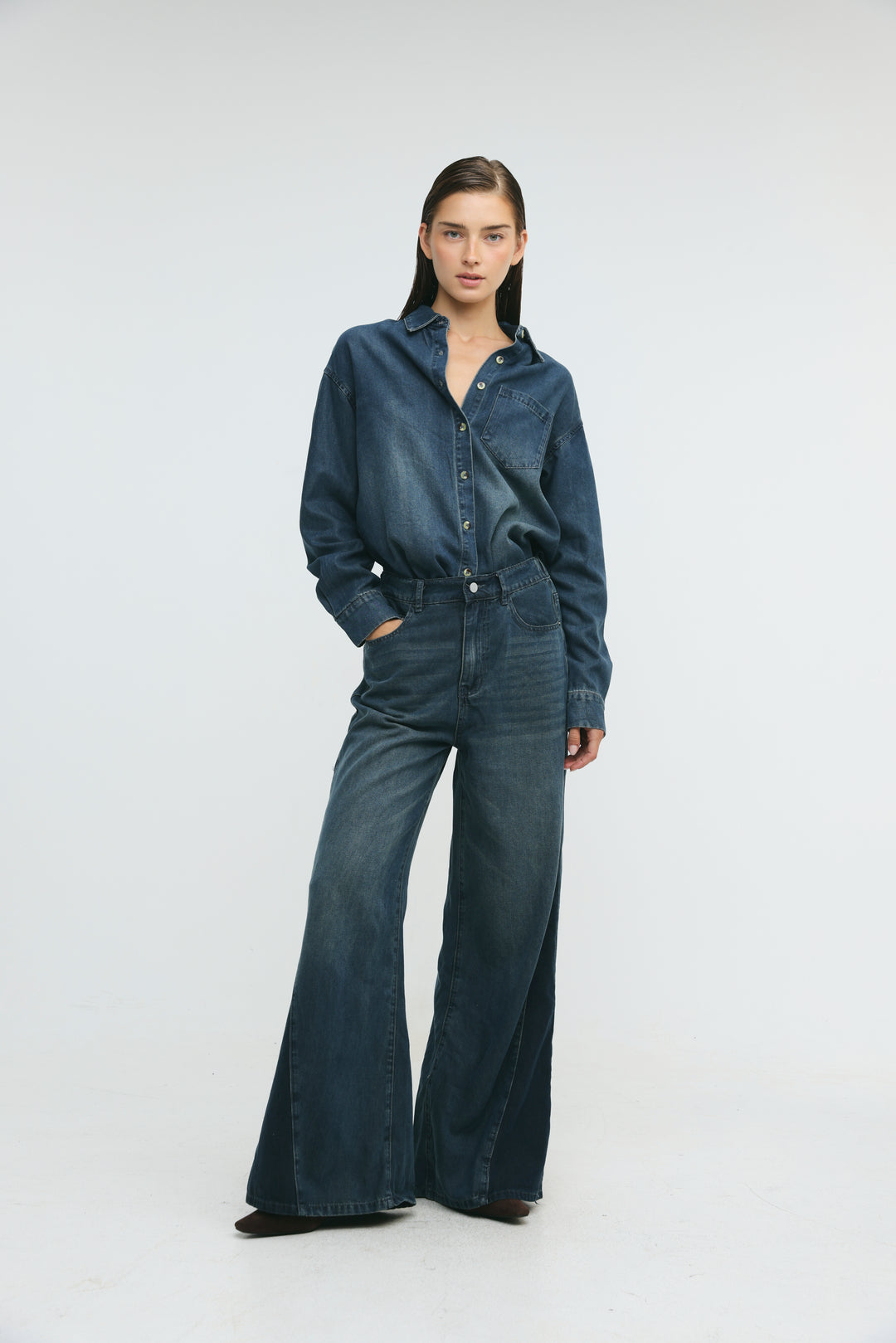 Honey Dark Blue Panel Denim