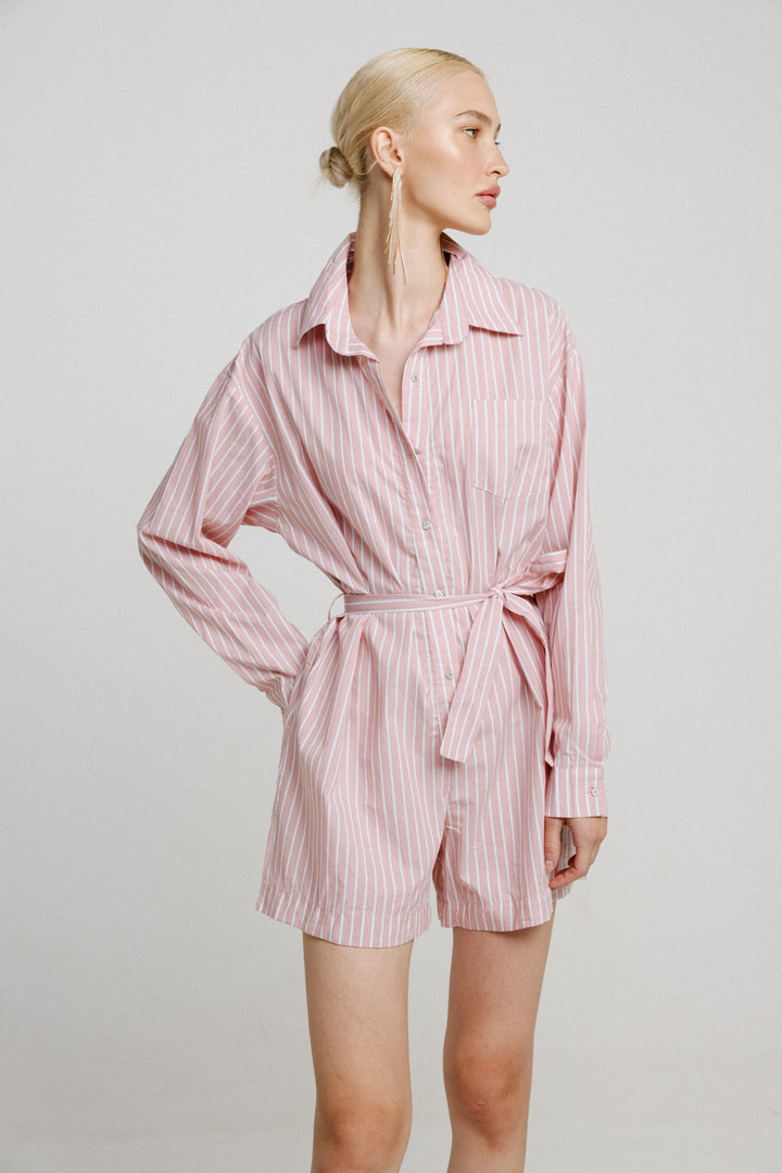 Be First Pink Striped Jumpsuit