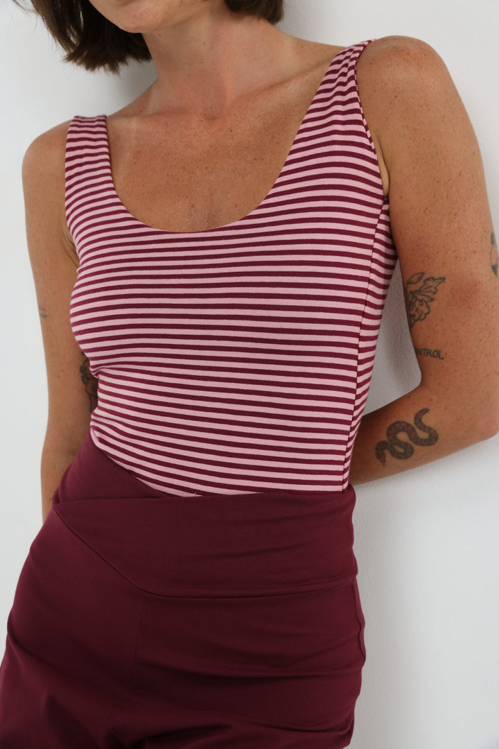 Crescent Pink Striped Bodysuit
