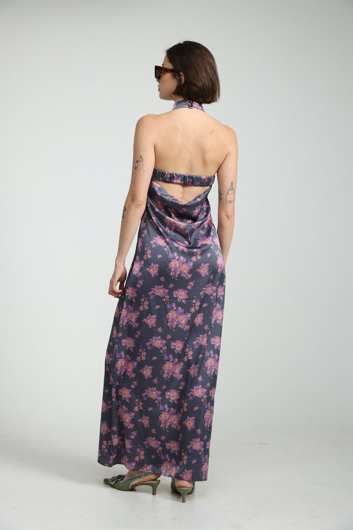 Purple Floral Maxi Dress