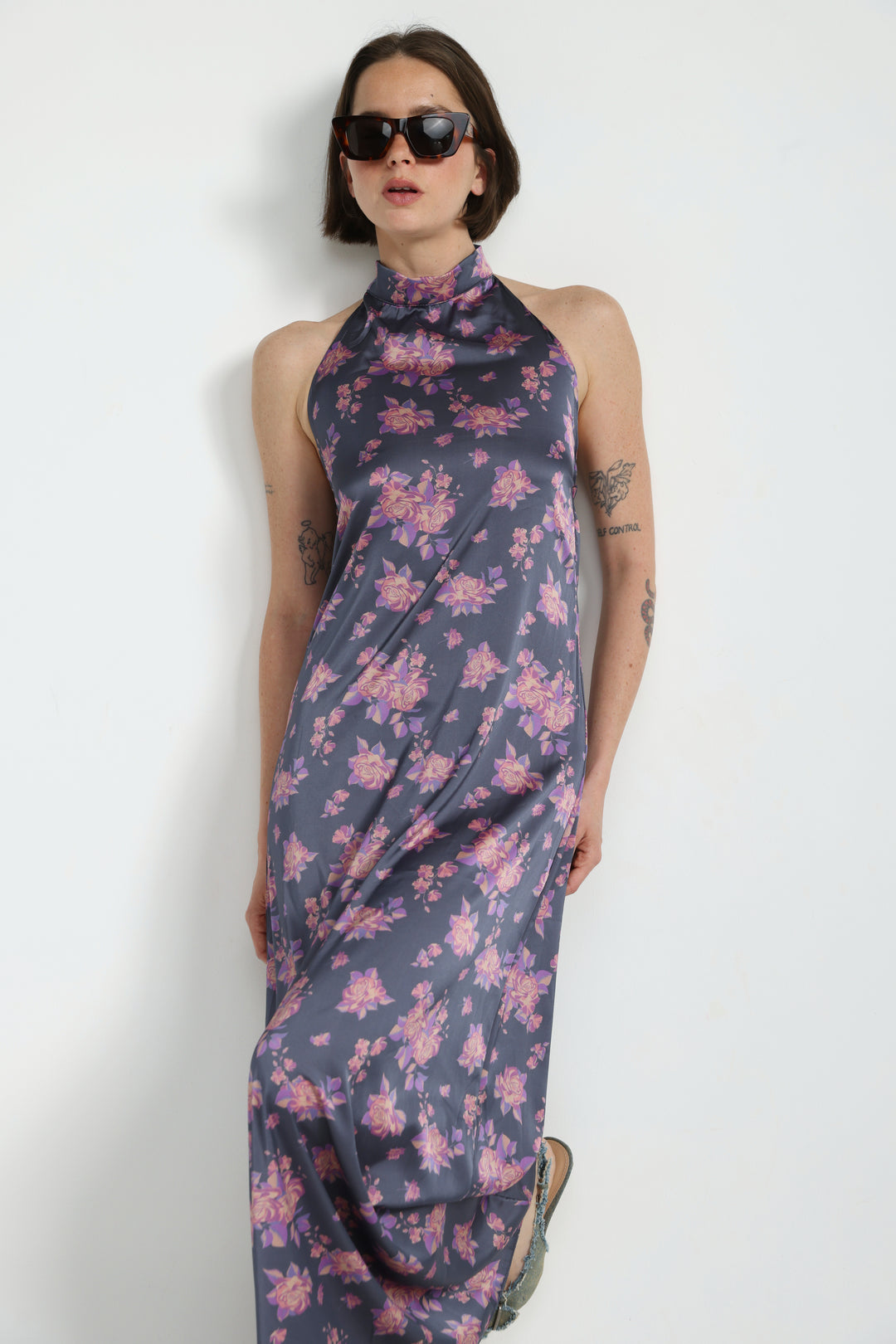 Purple Floral Maxi Dress