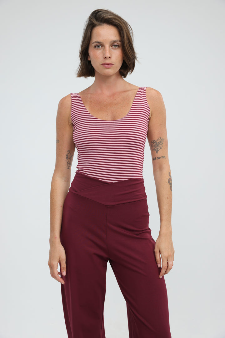 Crescent Pink Striped Bodysuit