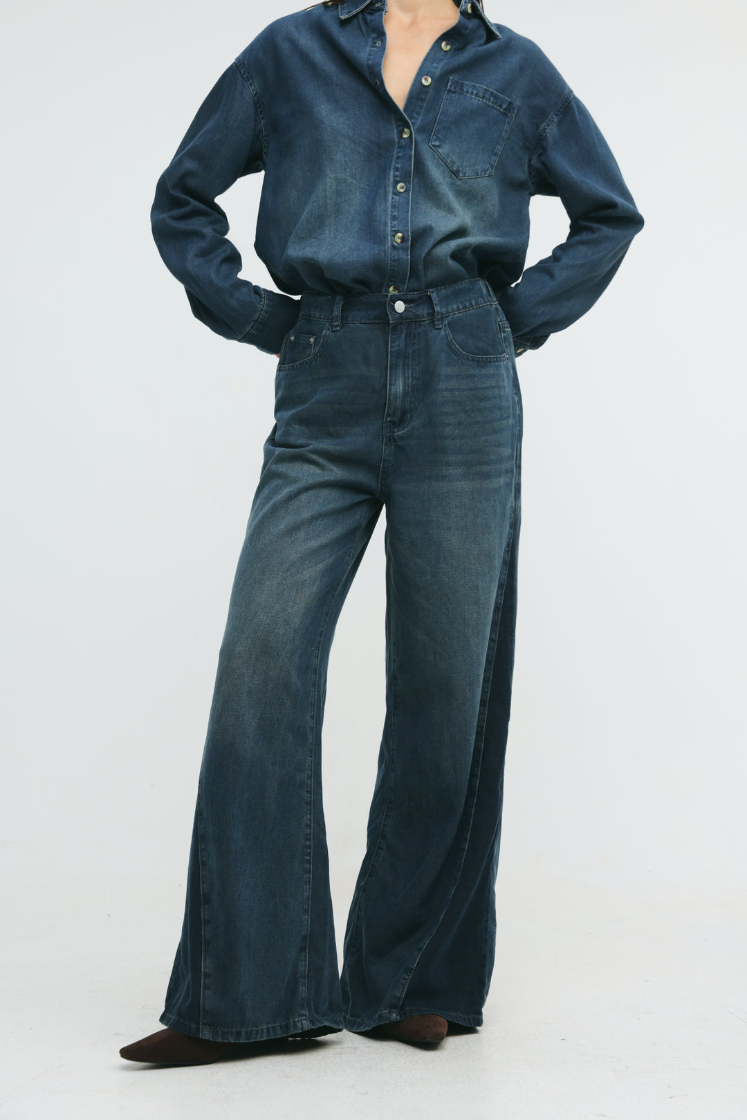 Honey Dark Blue Panel Denim