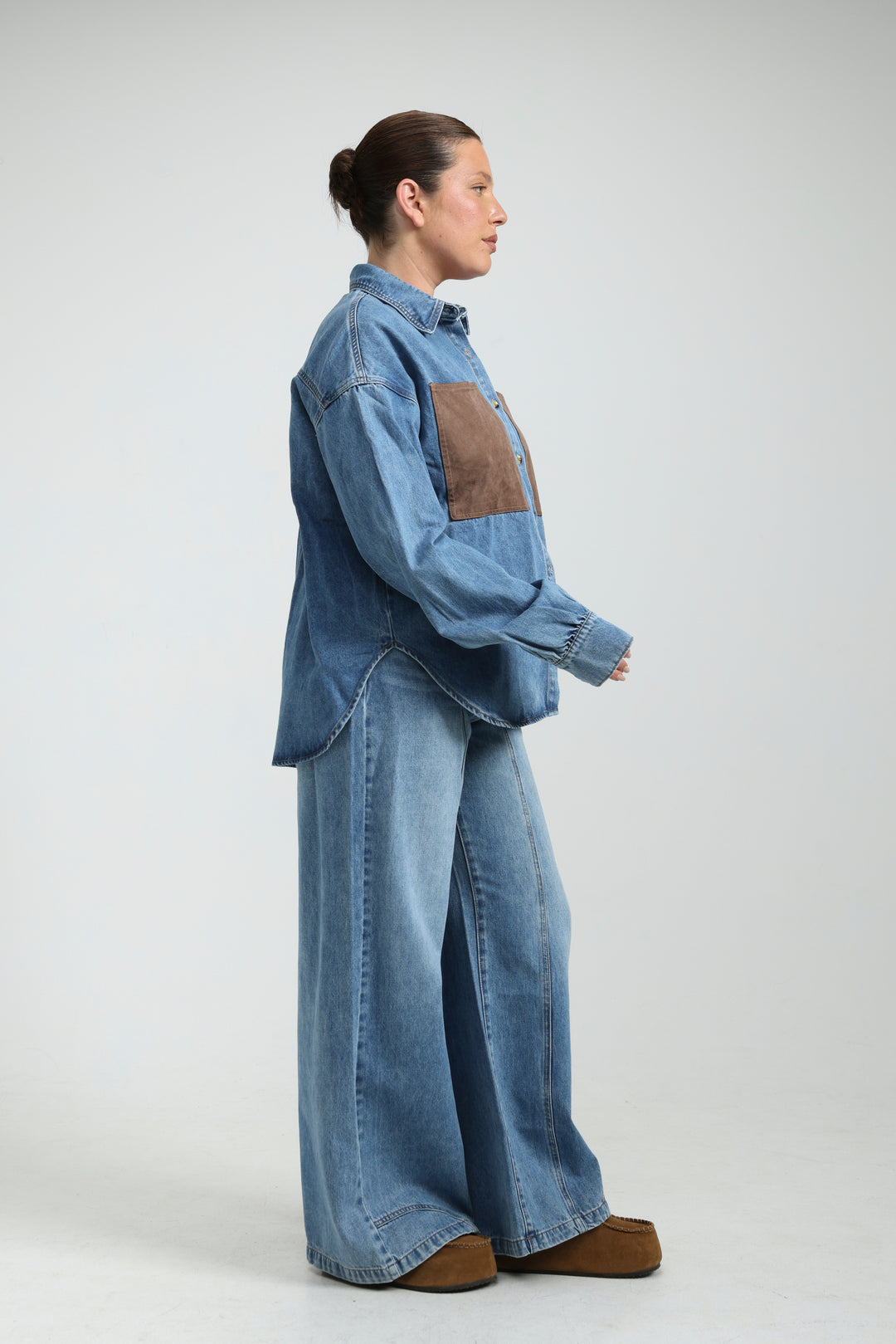 Star 712 Suede Panels Light Blue Denim