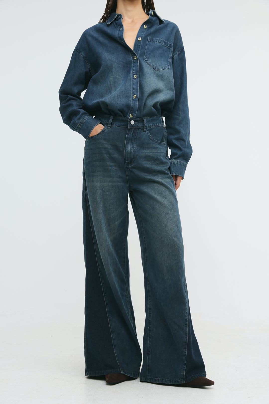 Honey Dark Blue Panel Denim