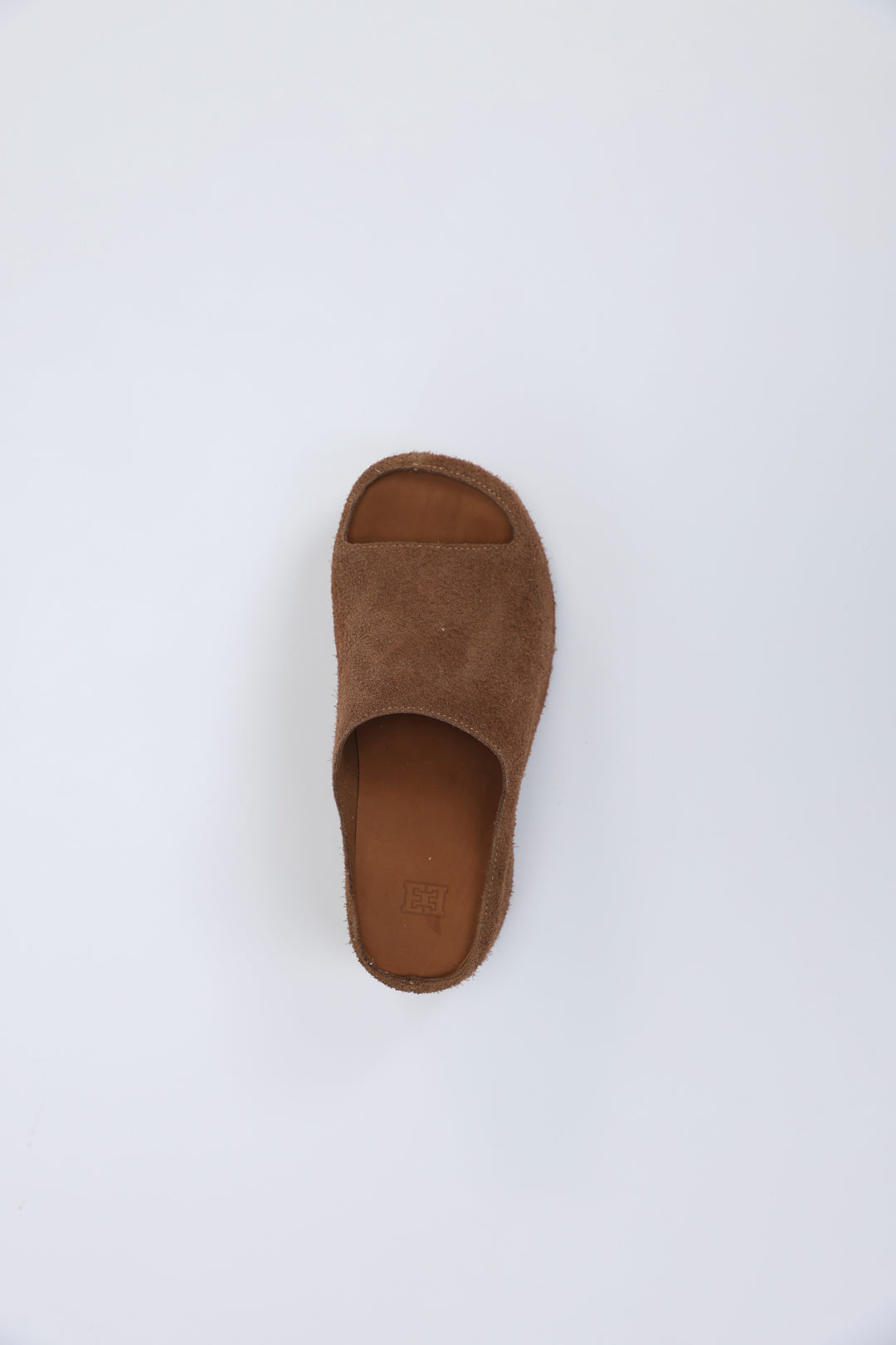 Brown Textured Suede Open-Toe Clogs