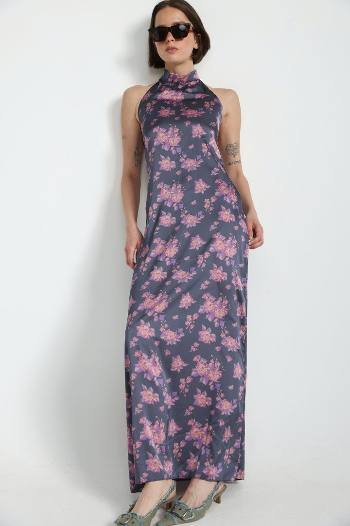 Purple Floral Maxi Dress