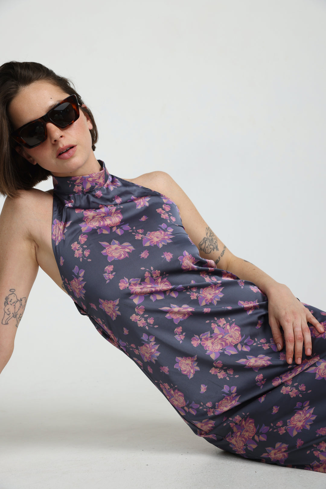 Purple Floral Maxi Dress