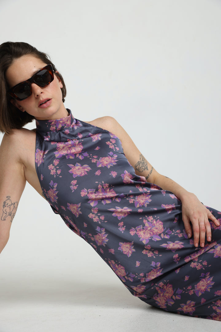 Purple Floral Maxi Dress