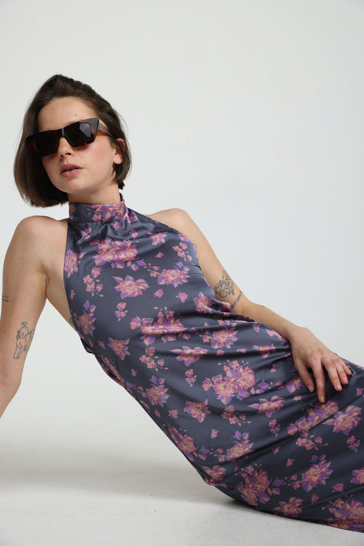 Purple Floral Maxi Dress