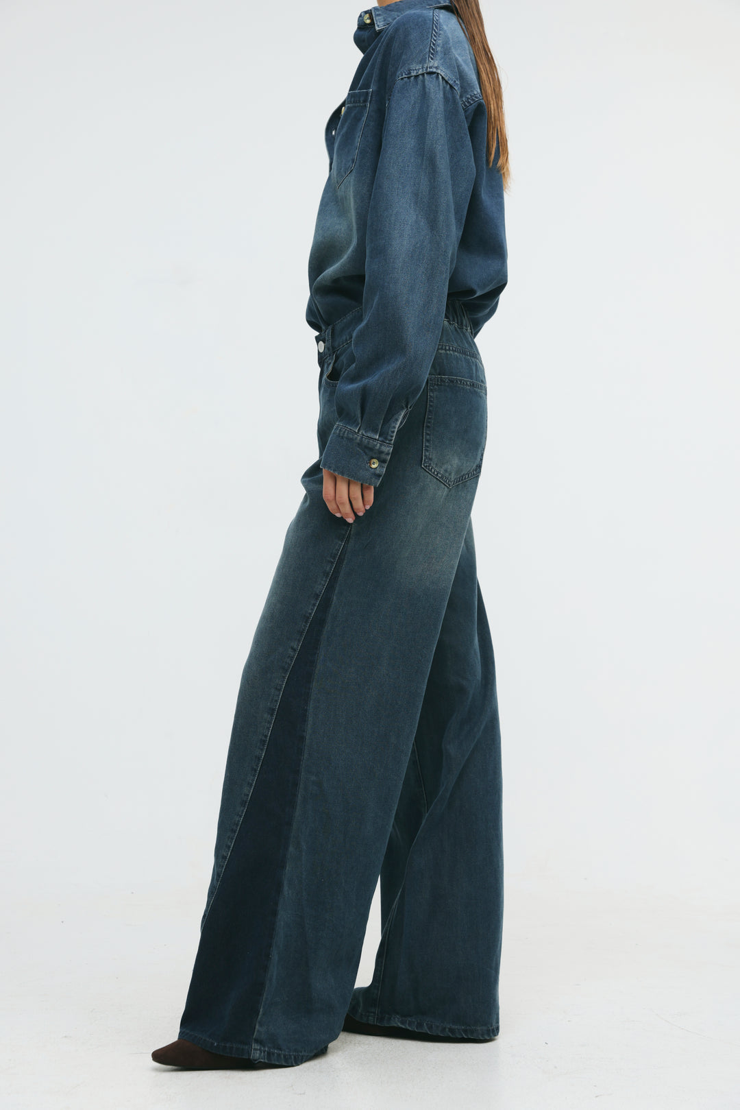 Honey Dark Blue Panel Denim